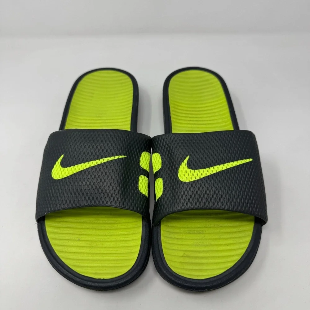 Nike Benassi Solarsoft Slides‎ Sandals Anthracite Volt 431884-070 Men's Size 9
